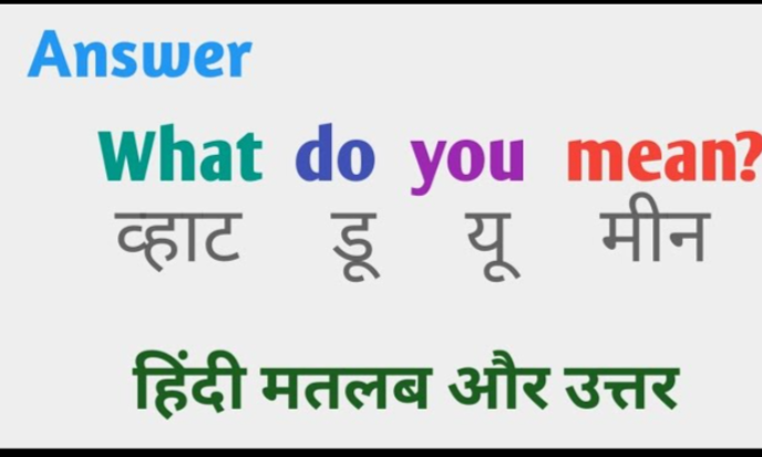 What do you mean  (वाट डू यू मीन) का मतलब  हिन्दी में क्या होता है ?
