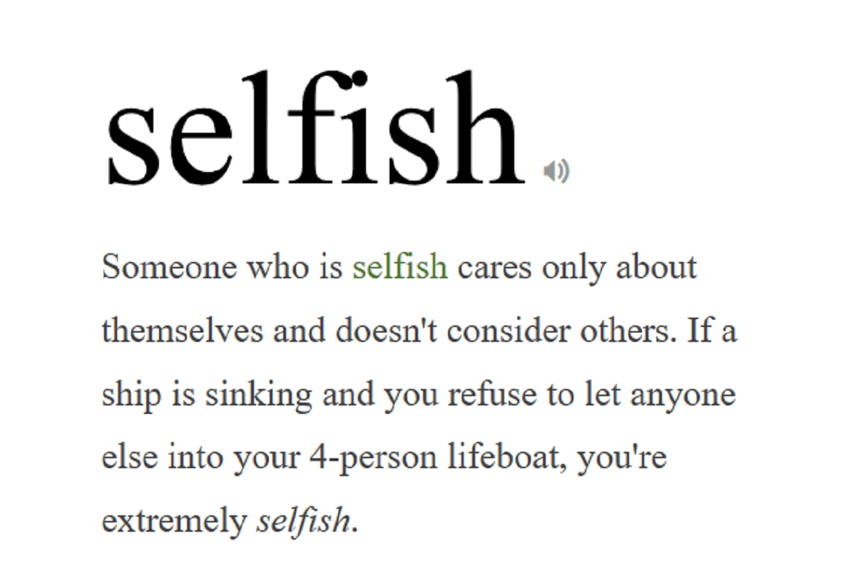 Selfish person. Selfish. Картинка Selfish. Транскрипция Selfish.